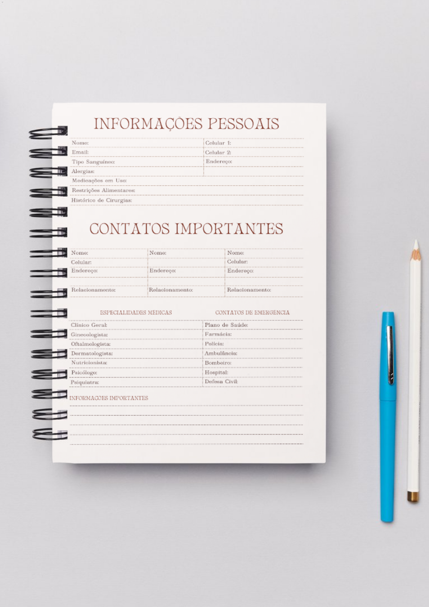 Planner Mensal A5 2026 - Floral